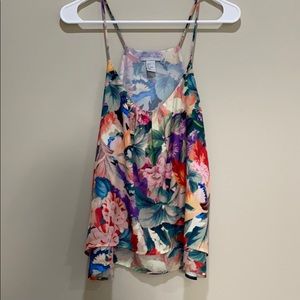 H&M Floral Silk Tank Top